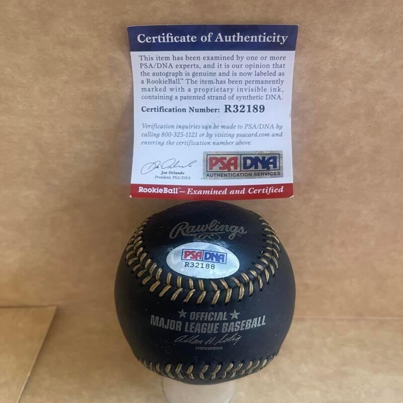 JOSE ABREU 2014 AL ROY STATS SIGNED  BLACK BASEBALL PSA AUTH