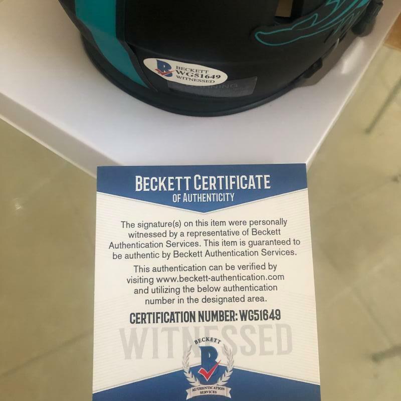 BERNIE KOSAR  MIAMI DOLPHINS  SIGNED AUTOGRAPHED MINI HELMET BECKETT WITNESS