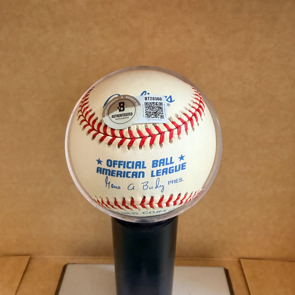 GREGG JEFFERIES TIGERS/ROYALS/ANGELS SIGNED A.L. BASEBALL BECKETT AUTH