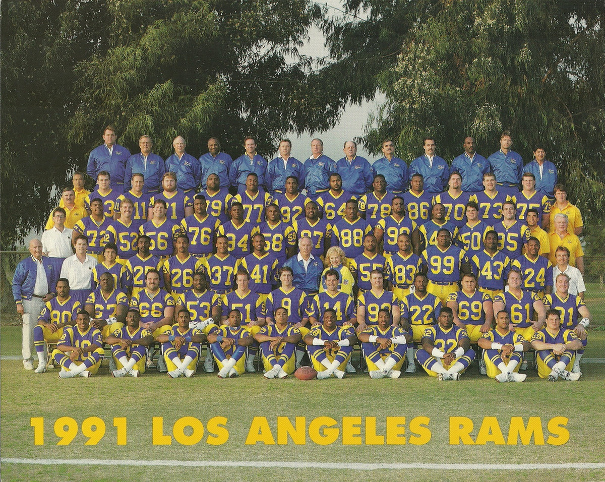 1991 LOS ANGELES RAMS UNSIGNED TEAM 8x10 PHOTO