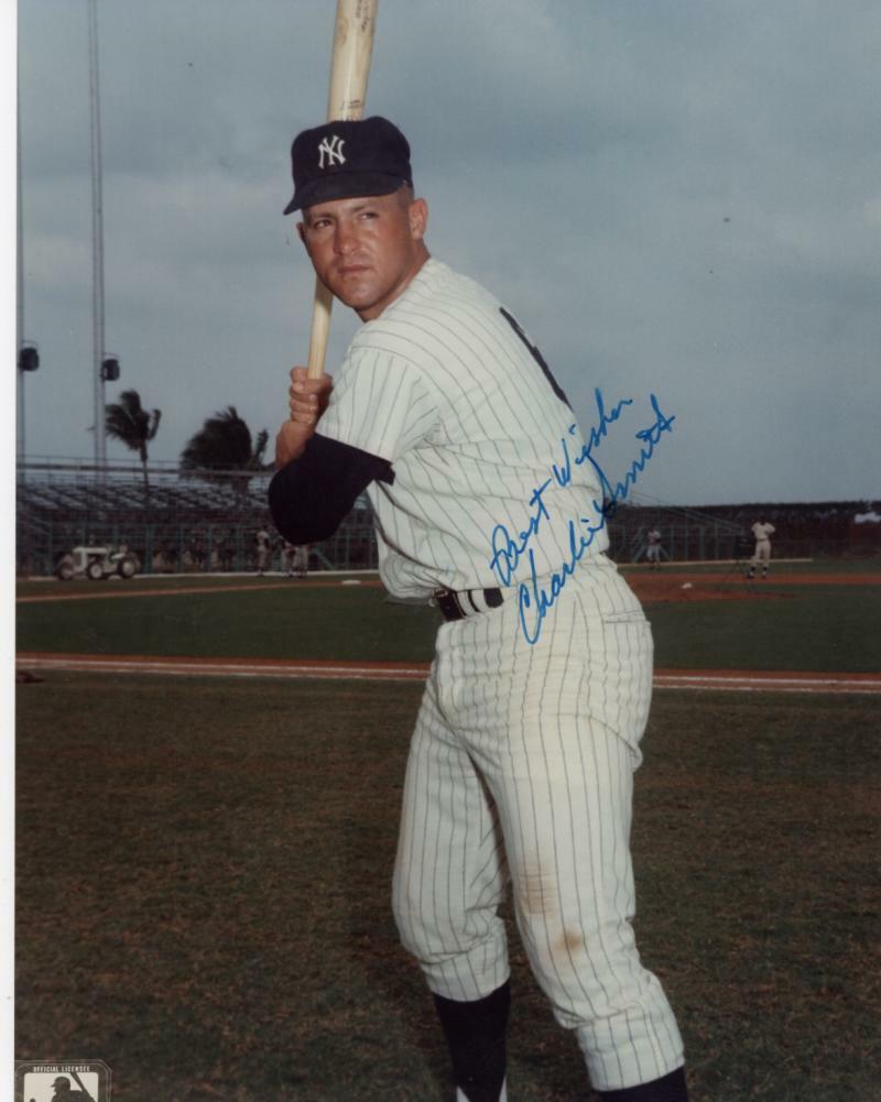 CHARLIE SMITH NEW YORK YANKEES DECEASED  SIGNED AUTOGRAPHED 8X10  PHOTO W/ COA