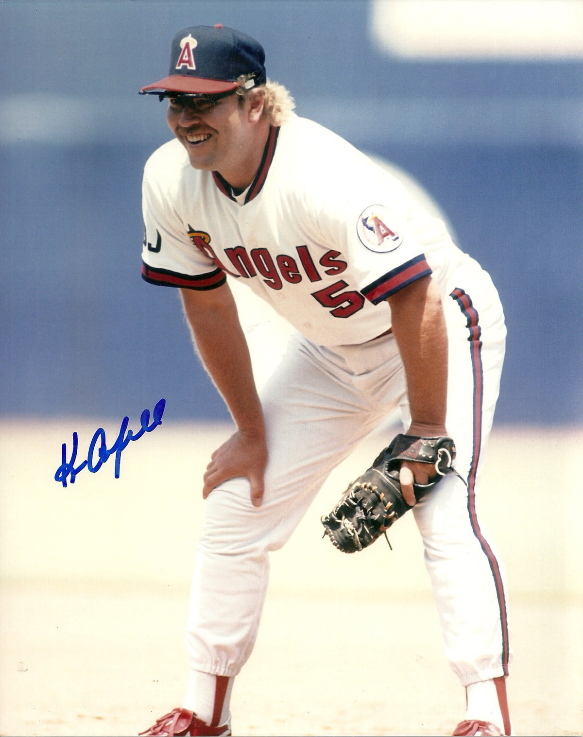 KEN OBERKFELL CALIFORNIA ANGELS SIGNED AUTOGRAPHED 8x10 PHOTO W/COA