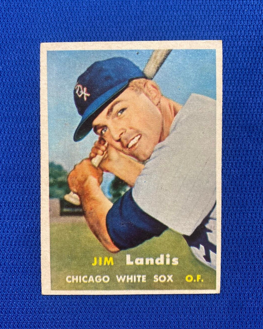 1957 TOPPS JIM LANDIS CHICAGO WHITE SOX #375 CARD VINTAGE SET-BREAK