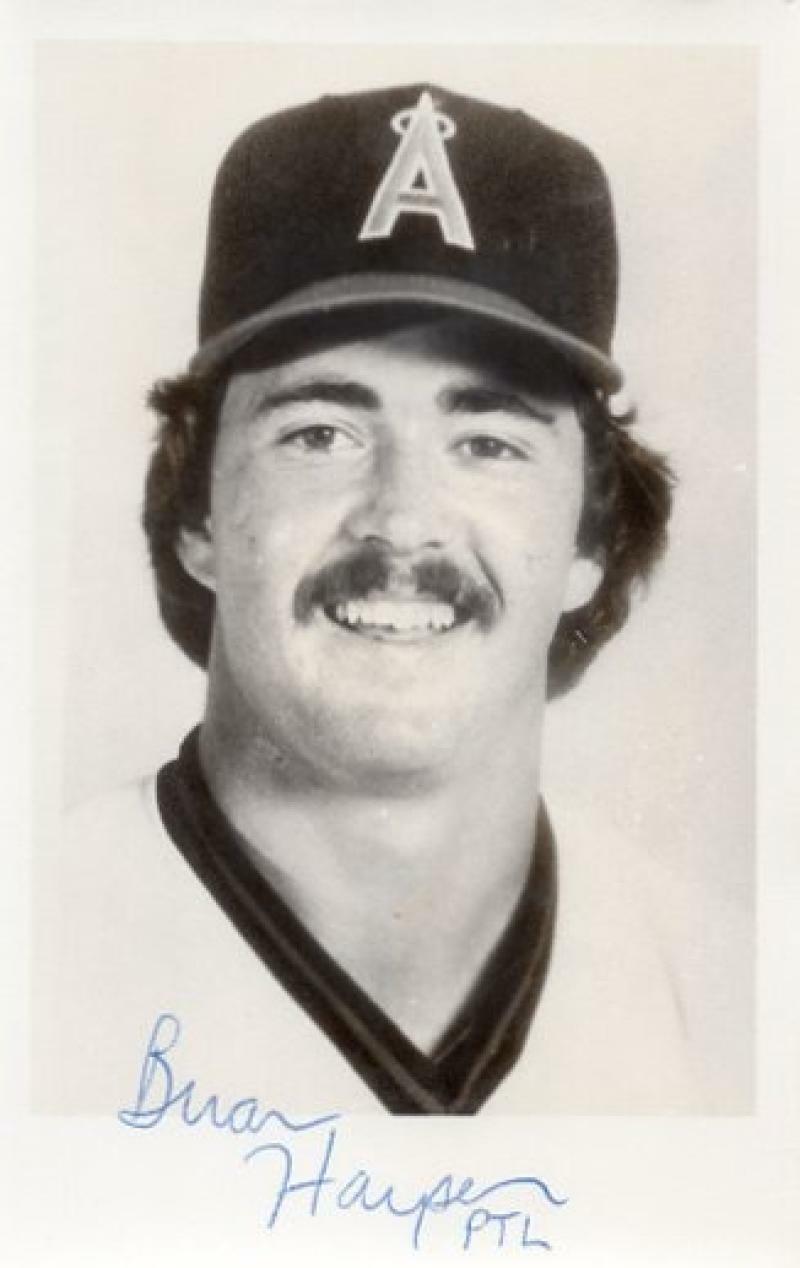 BRIAN HARPER CALIFORNIA ANGELS  SIGNED 4X6 POSTCARD W/ COA