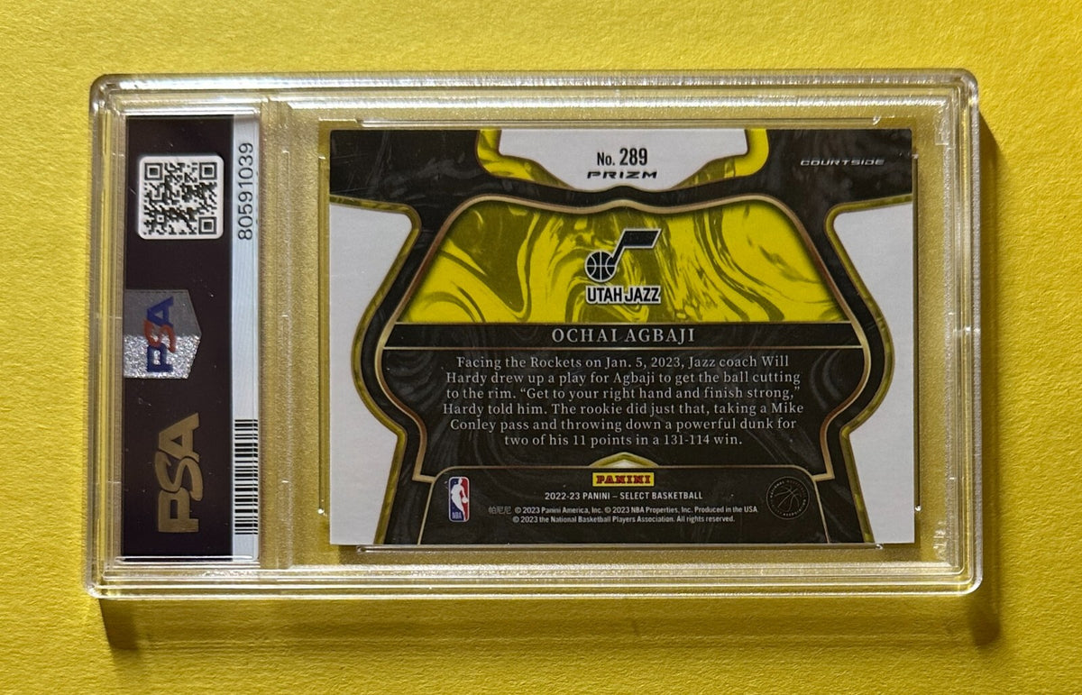 2022 PANINI SELECT OCHA AGBAJI ELEPHANT PRIZM #289 PSA MINT 9 JAZZ