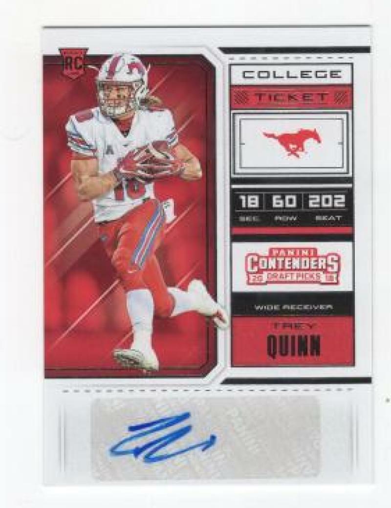 2018 PANINI CONTENDERS DRAFT PICK TREY QUINN SMU COLLEGE TICKET AUTO