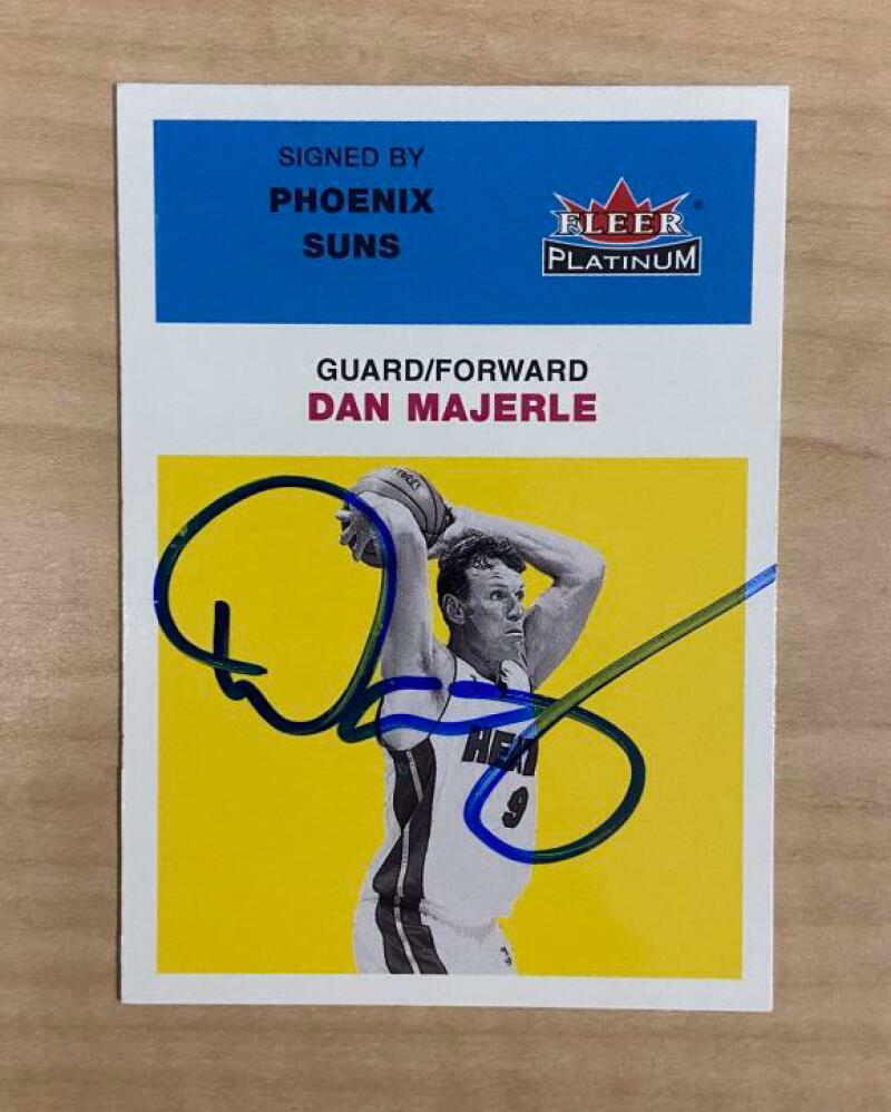 DAN MAJERLE PHOENIX SUNS SIGNED AUTOGRAPHED 01-02 FLEER PLATINUM CARD #9 W/COA