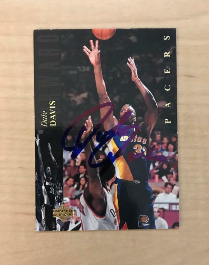 DALE DAVIS INDIANA PACERS SIGNED AUTOGRAPHED 93-94 UPPER DECK CARD #19 W/COA