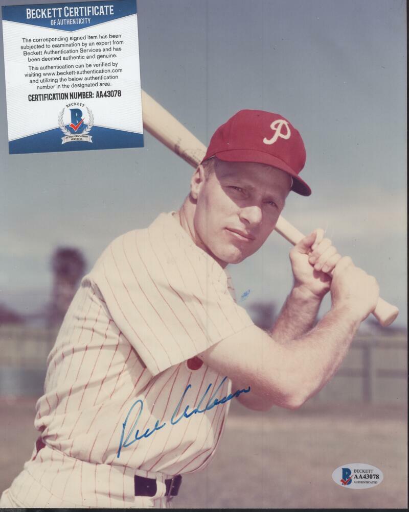 RICHIE ASHBURN PHILADELPHIA PHILLIES SIGNED 8X10 PHOTO BECKETT AA43078