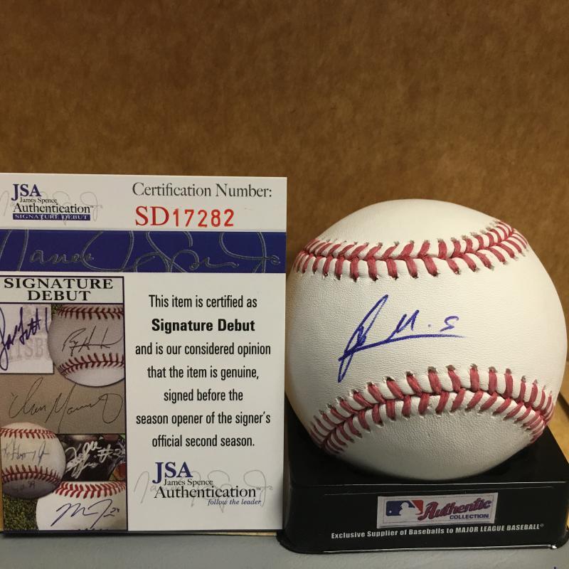 FRANCIS MARTES HOUSTON ASTROS  SIGNATURE DEBUT M.L. SIGNED BASEBALL JSA SD17282