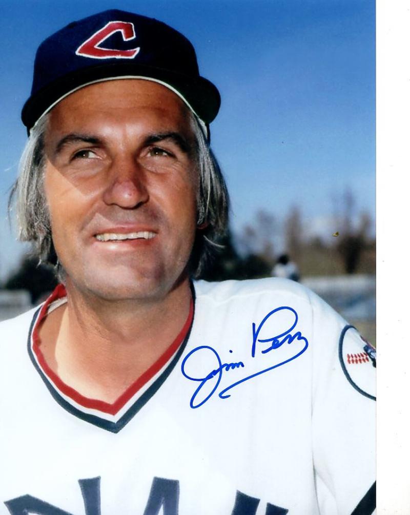JIM PERRY CLEVELAND INDIANS SIGNED AUTOGRAPHED 8x10 PHOTO W/COA