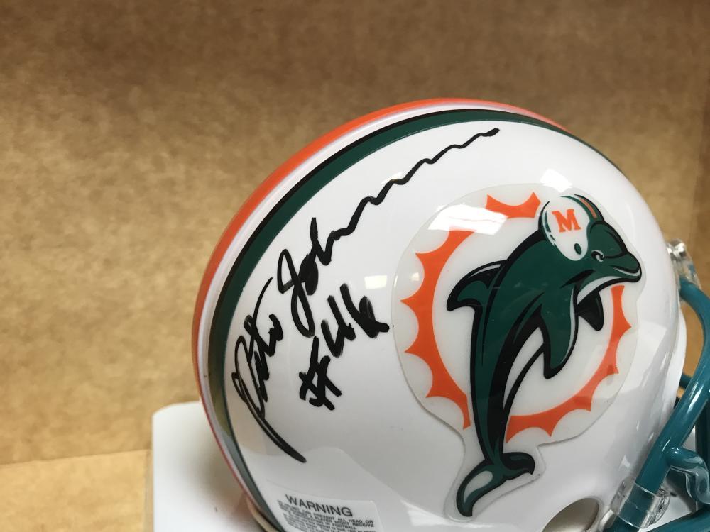PETE JOHNSON MIAMI DOLPHINS THROWBACK SIGNED RIDDELL MINI HELMET W/ COA
