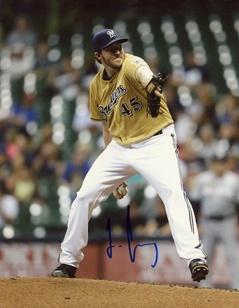 TYLER CRAVY MILWAUKEE BREWERS SIGNED AUTOGRAPHED 8X10 PHOTO W/COA 