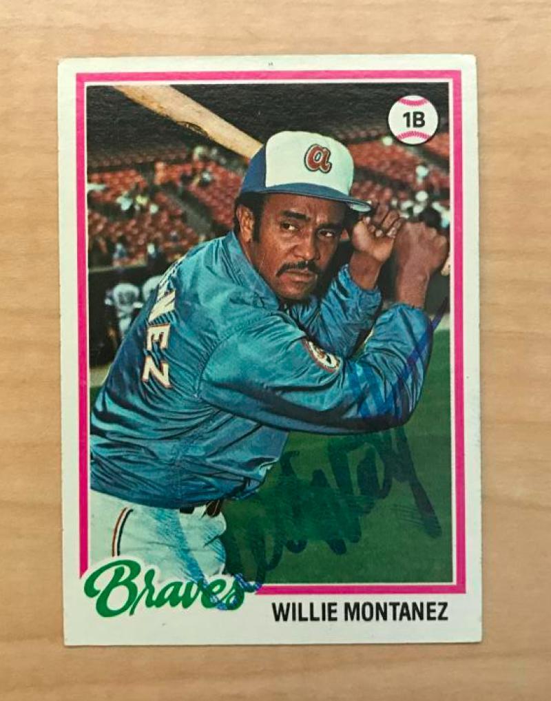 WILLIE MONTANEZ ATLANTA BRAVES SIGNED AUTOGRAPHED 1978 TOPPS CARD #38 W/COA 
