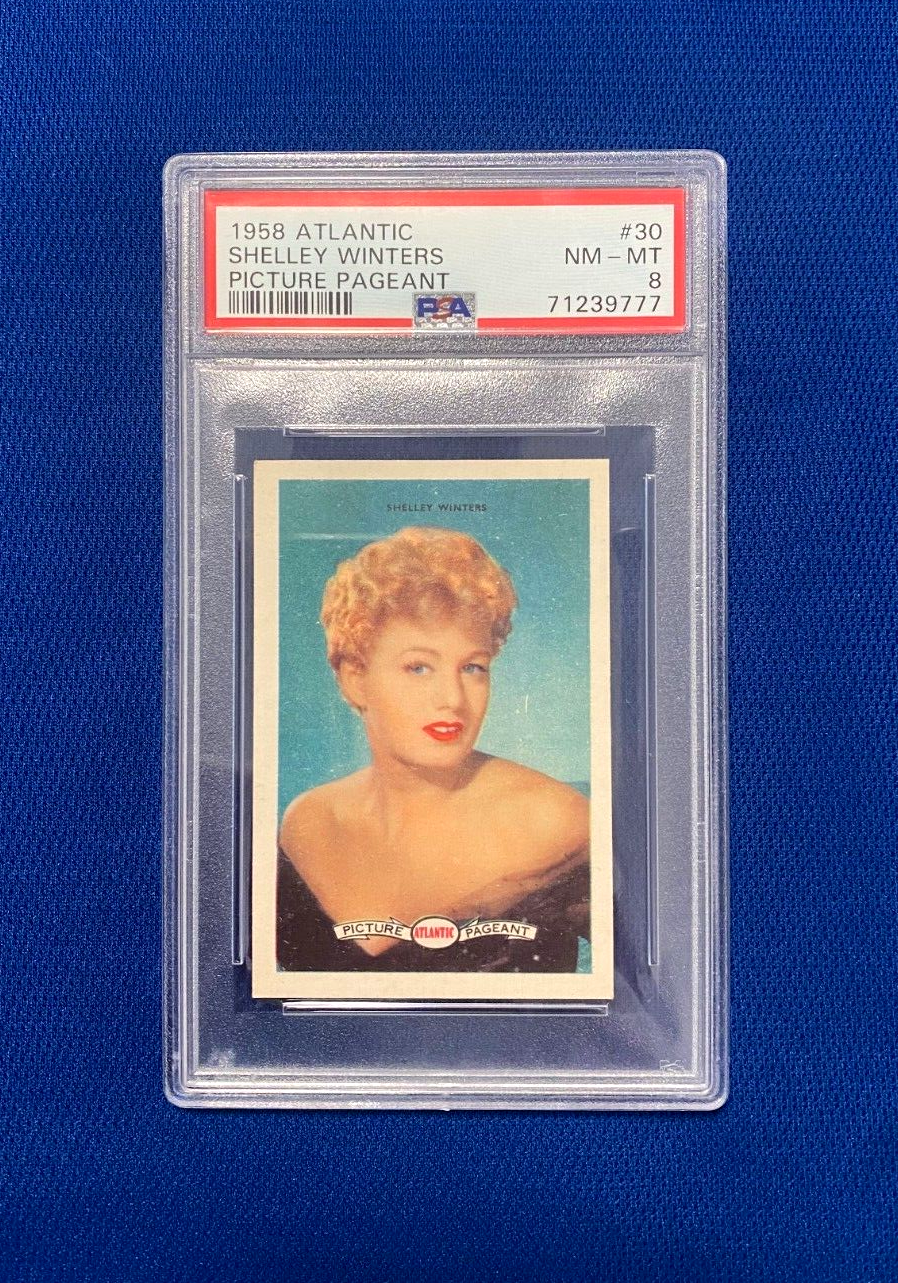 1958 ATLANTIC SHELLEY WINTERS PICTURE PAGEANT #30 CARD PSA 8 NM-MT VINTAGE