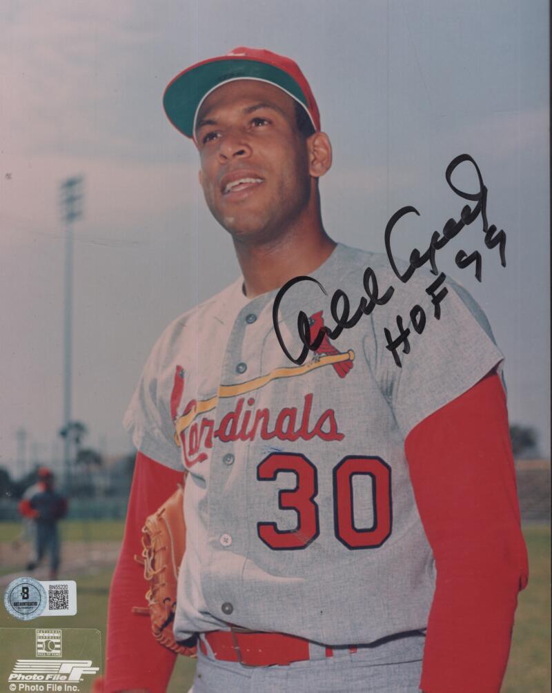ORLANDO CEPEDA CARDINALS HOF 99 SIGNED 8X10 PHOTO BECKETT AUTHENTICATED