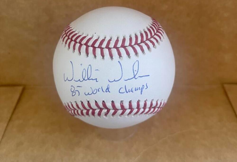 WILLIE WILSON ROYALS 85 WORLD CHAMPSSIGNED AUTO M.L.BASEBALL BAS AUTHENTICATED