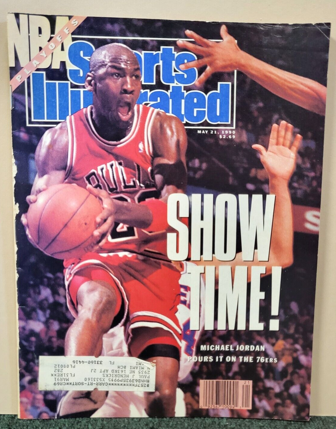 1990 SPORTS ILLUSTRATED SI MAGAZINE MICHAEL JORDAN SHOW TIME! COVER RARE
