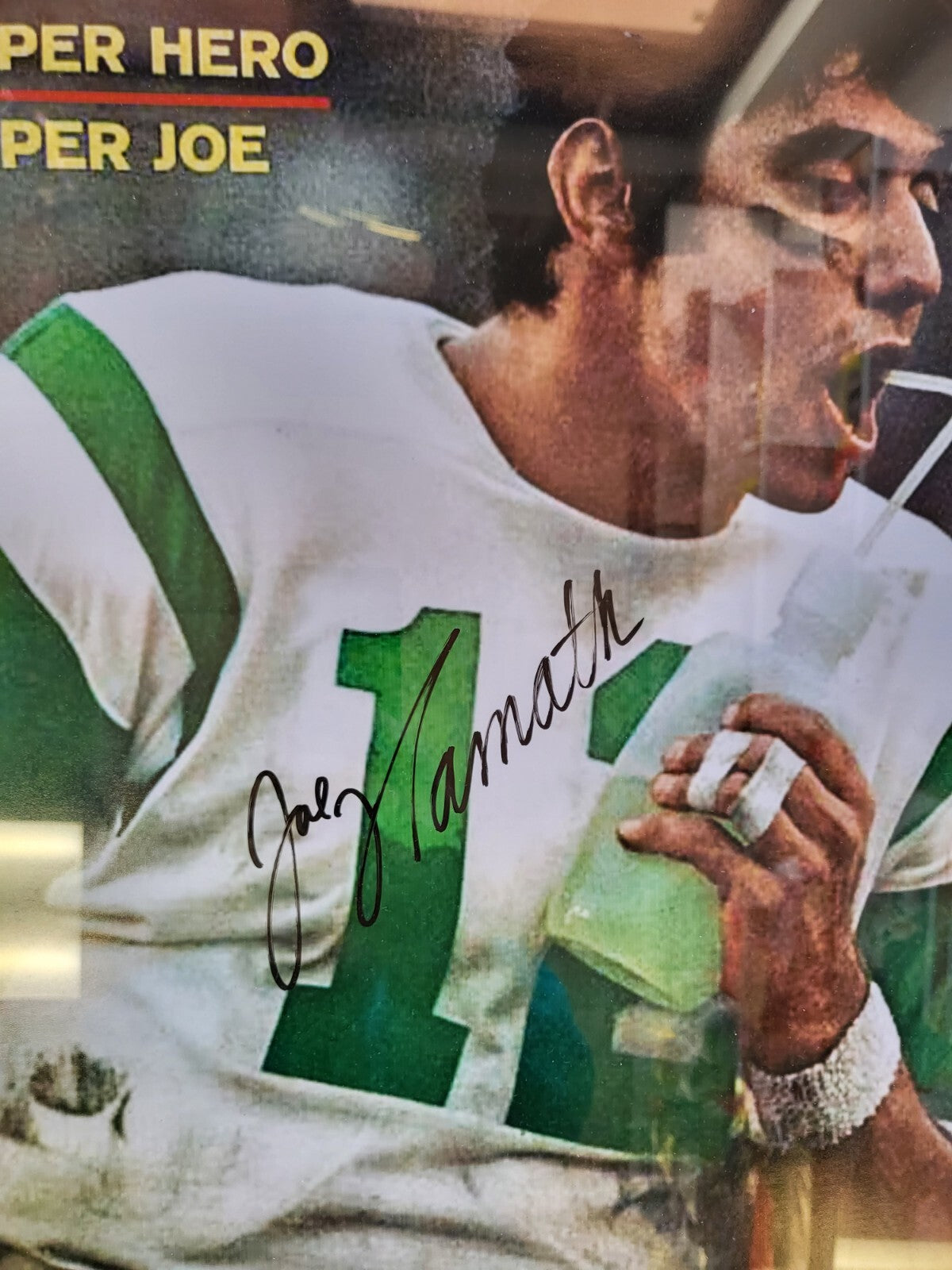 JOE NAMATH JETS SIGNED AUTOGRAPHED 16X20 PHOTO MATTED FRAMED STEINER AUTHENTIC