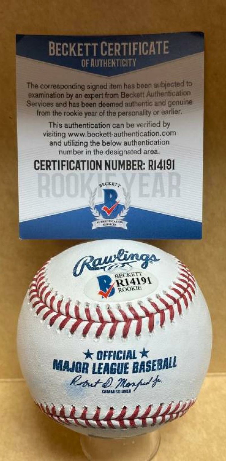 MONTE HARRISON MIAMI MARLINS ROOKIE YEAR SIGNED M.L. BASEBALL BECKETT R14191