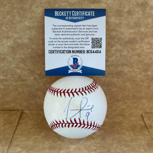 JUAN PIERRE MARLINS SIGNED 2003 WORLD SERIES BASEBALL BECKETT BC94464
