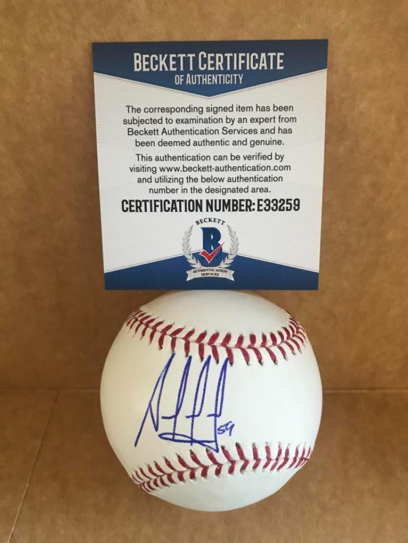 JESUS AGUILAR  MILWAUKEE  BREWERS  SIGNED AUTO M.L. BASEBALL BECKETT E33259