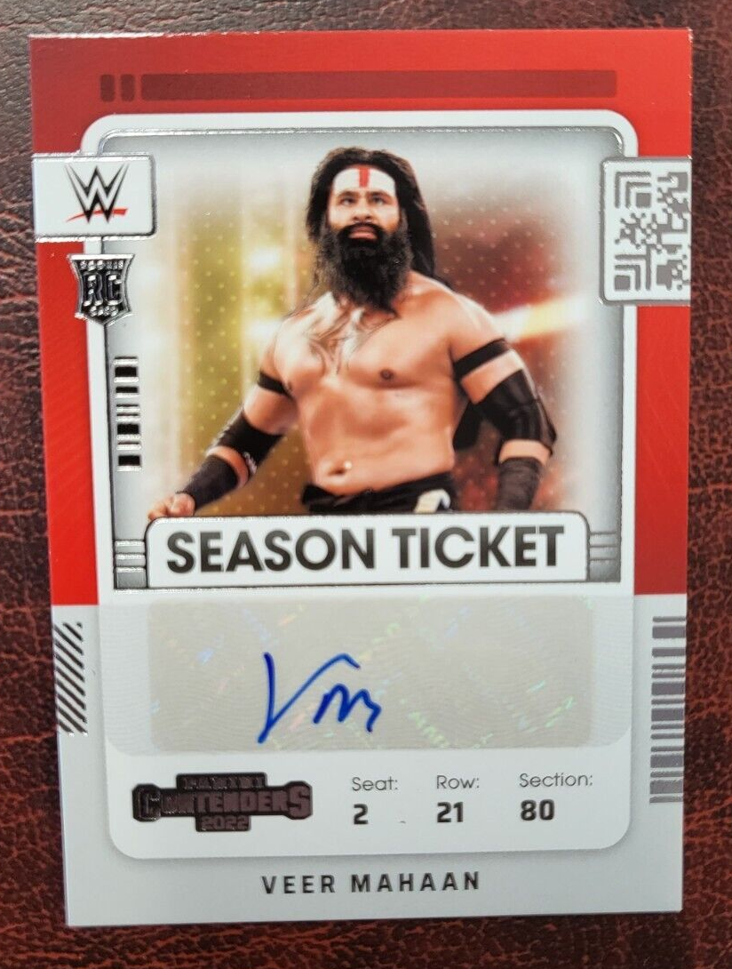 2022 PANINI CHRONICLES WWE VEER MAHAAN WRESTLER AUTO AUTOGRAPH RC ROOKIE CARD