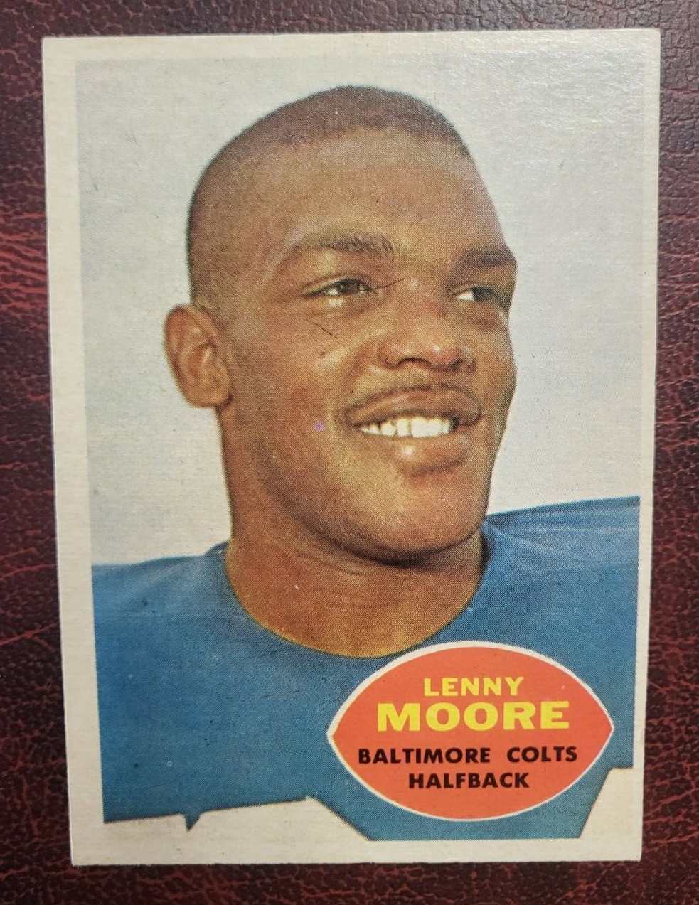 1960 TOPPS LENNY MOORE BALTIMORE COLTS FOOTBALL CARD #3 VINTAGE
