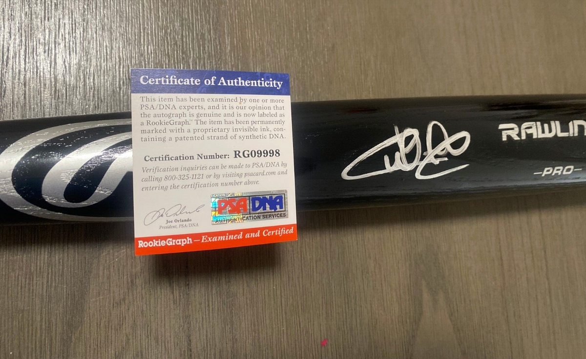 WILLSON CONTRERAS MILWAUKEE BREWERS SIGNED AUTO RAWLINGS BLACK PRO BAT PSA *
