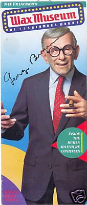 GEORGE BURNS SIGNED WAX MUSEUM BROCHURE RARE W/COA