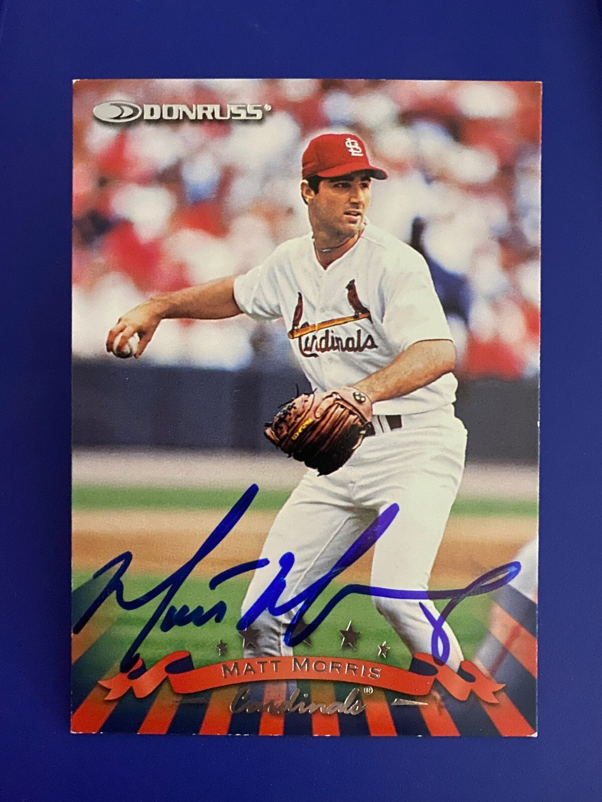1997 DONRUSS MATT MORRIS ST. LOUIS CARDINALS SIGNED AUTOGRAPHED CARD #110 W/COA