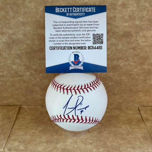 JUAN PIERRE MARLINS/DODGERS SIGNED AUTOGRAPHED M.L. BASEBALL BECKETT BC94465