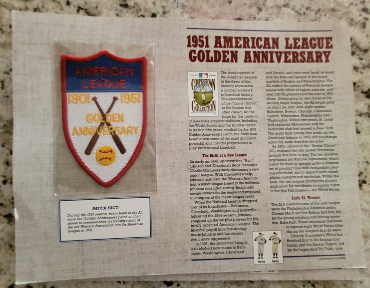 1994 COOPERSTOWN 1951 A.L. GOLDEN ANNIVERSARY EMBLEM PATCH WILLABEE WARD