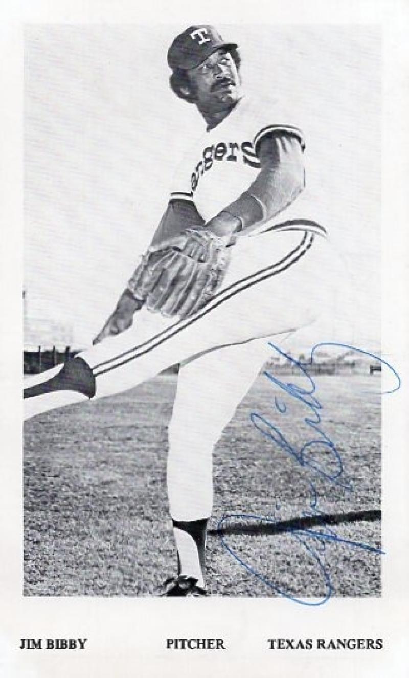 JIM BIBBY TEXAS RANGERS SIGNED ORIGINAL 3X5 POST CARD W/ COA