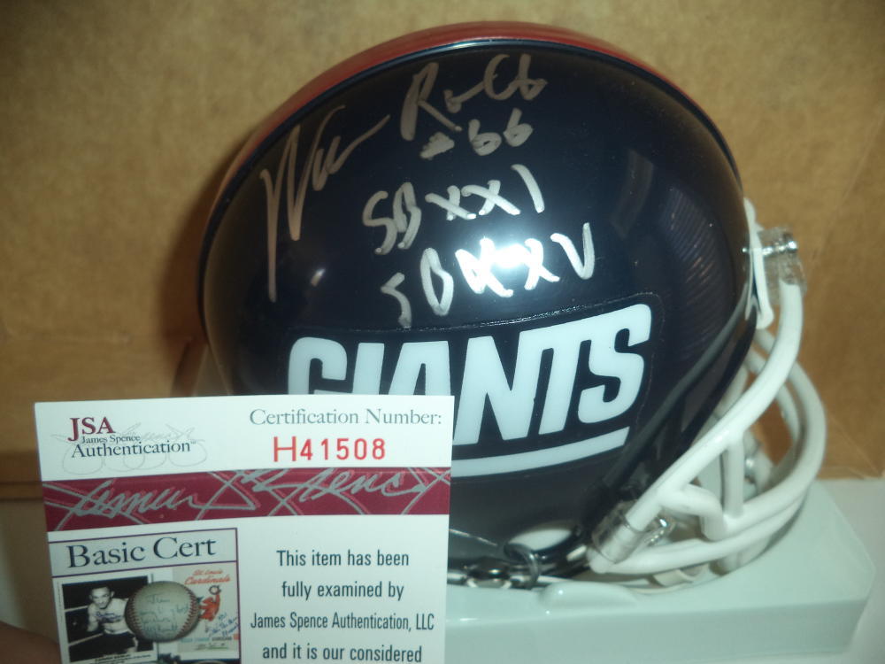 WILLIAM ROBERTS SUPER BOWL INSCRIBED SIGNED AUTO RIDDELL MINI HELMET JSA H41508