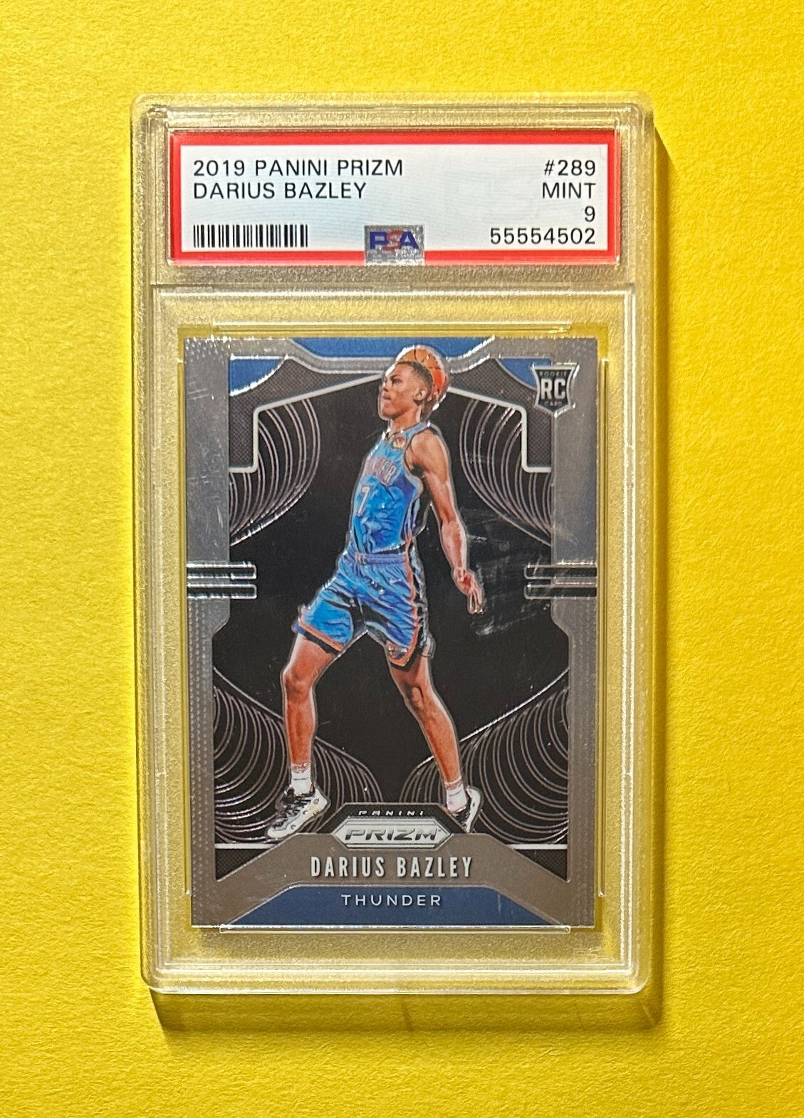 2019 PANINI PRIZM DARIUS BAZLEY #289 PSA MINT 9 ROOKIE CARD