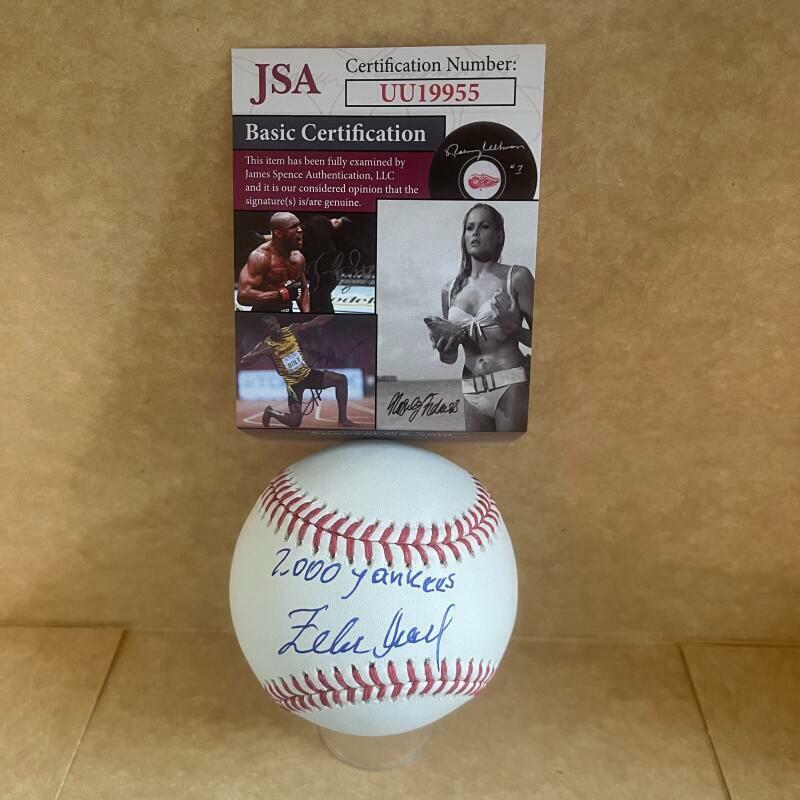 FELIX JOSE 2000 YANKEES SIGNED AUTOGRAPHED M.L. BASEBALL JSA UU19955