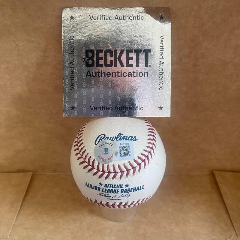 WALLY MOON DODGERS SIGNED AUTOGRAPHED M.L. BASEBALL BECKETT AUTH