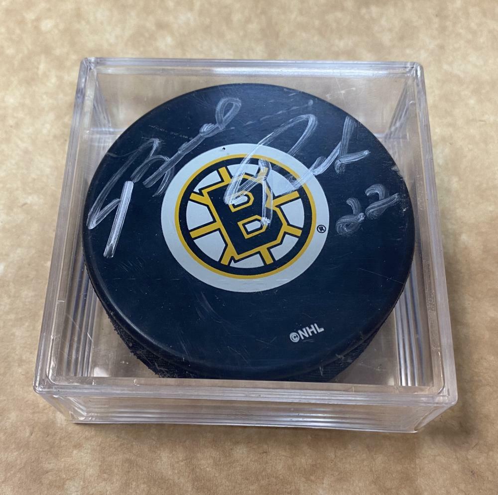 BRAD PARK BOSTON BRUINS SIGNED AUTOGRAPHED PUCK W/COA