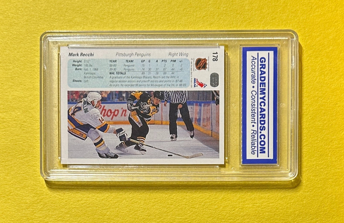 1990-91 UPPER DECK MARK RECCHI RC #178 MNT 9 PENGUINS