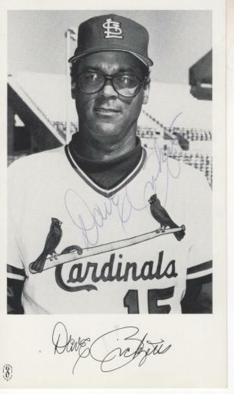 DAVE RICKETTS ST. LOUIS CARDINALS SIGNED 4X6 POSTCARD W/ COA