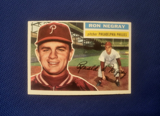 1956 TOPPS RON NEGRAY PHILADELPHIA PHILLIES #7 CARD VINTAGE SET-BREAK WHITE BACK