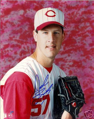 JOHN SMILEY CINCINNATI REDS SIGNED 8X10 PHOTO W/COA
