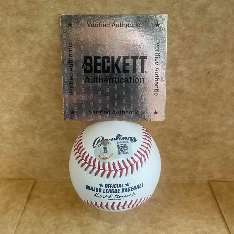JORDAN GROSHANS MIAMI MARLINS  SIGNED AUTOGRAPHED M.L. BASEBALL BECKETT AUTH