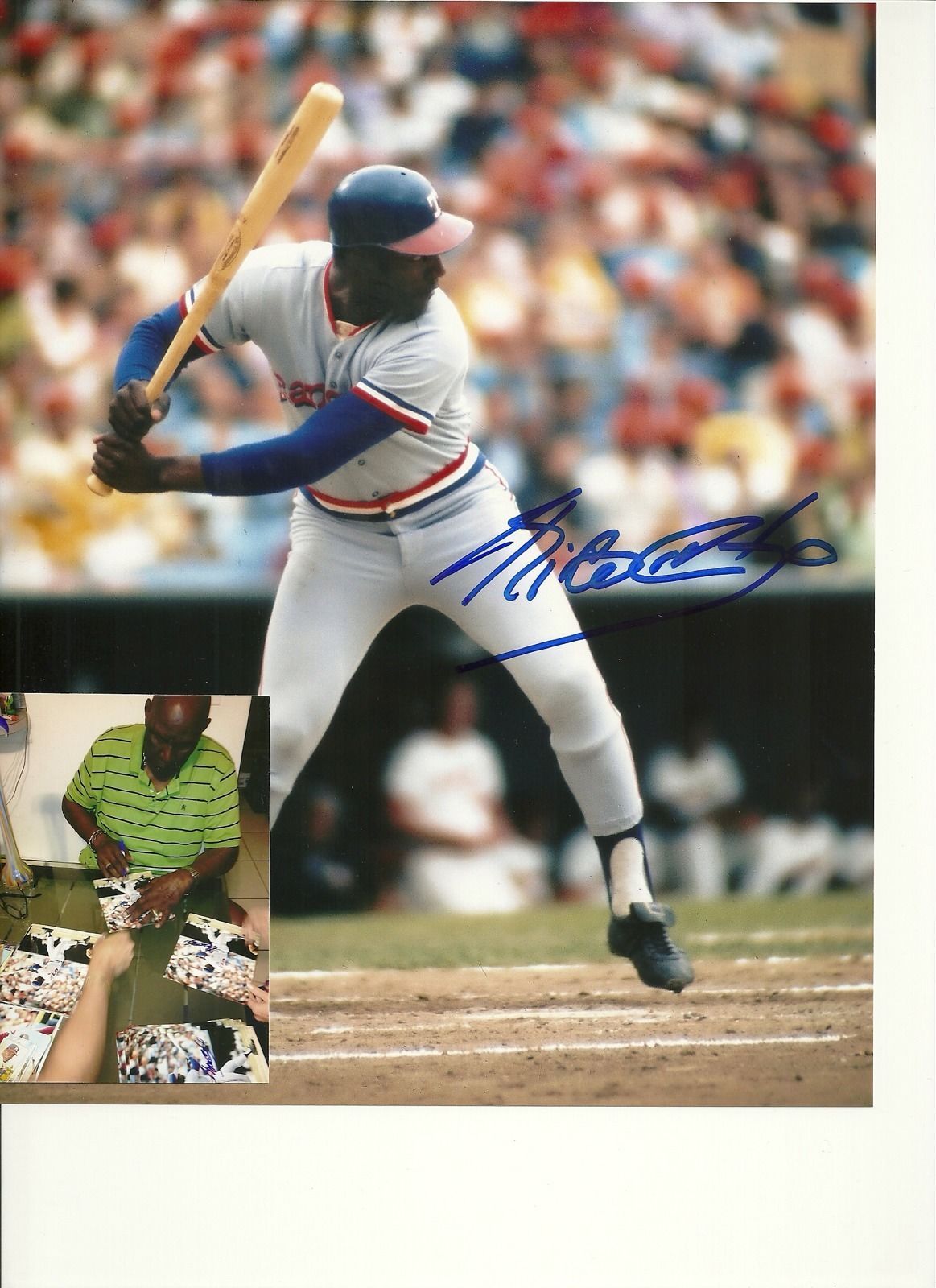 RICO CARTY TEXAS RANGERS SIGNED AUTOGRAPHED 8x10 PHOTO W/COA 