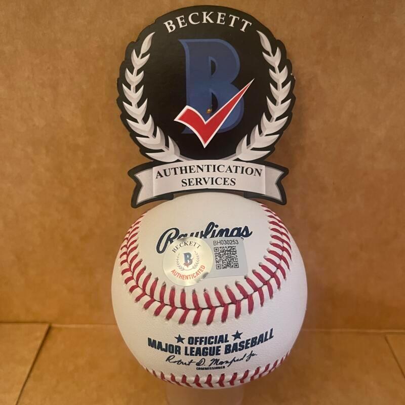 JUAN PIERRE MARLINS 03 WS CHAMPS SIGNED AUTO M.L. BASEBALL BECKETT AUTHENTICATED