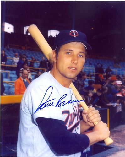 STEVE BRAUN MINNESOTA TWINS SIGNED 8X10 PHOTO W/COA