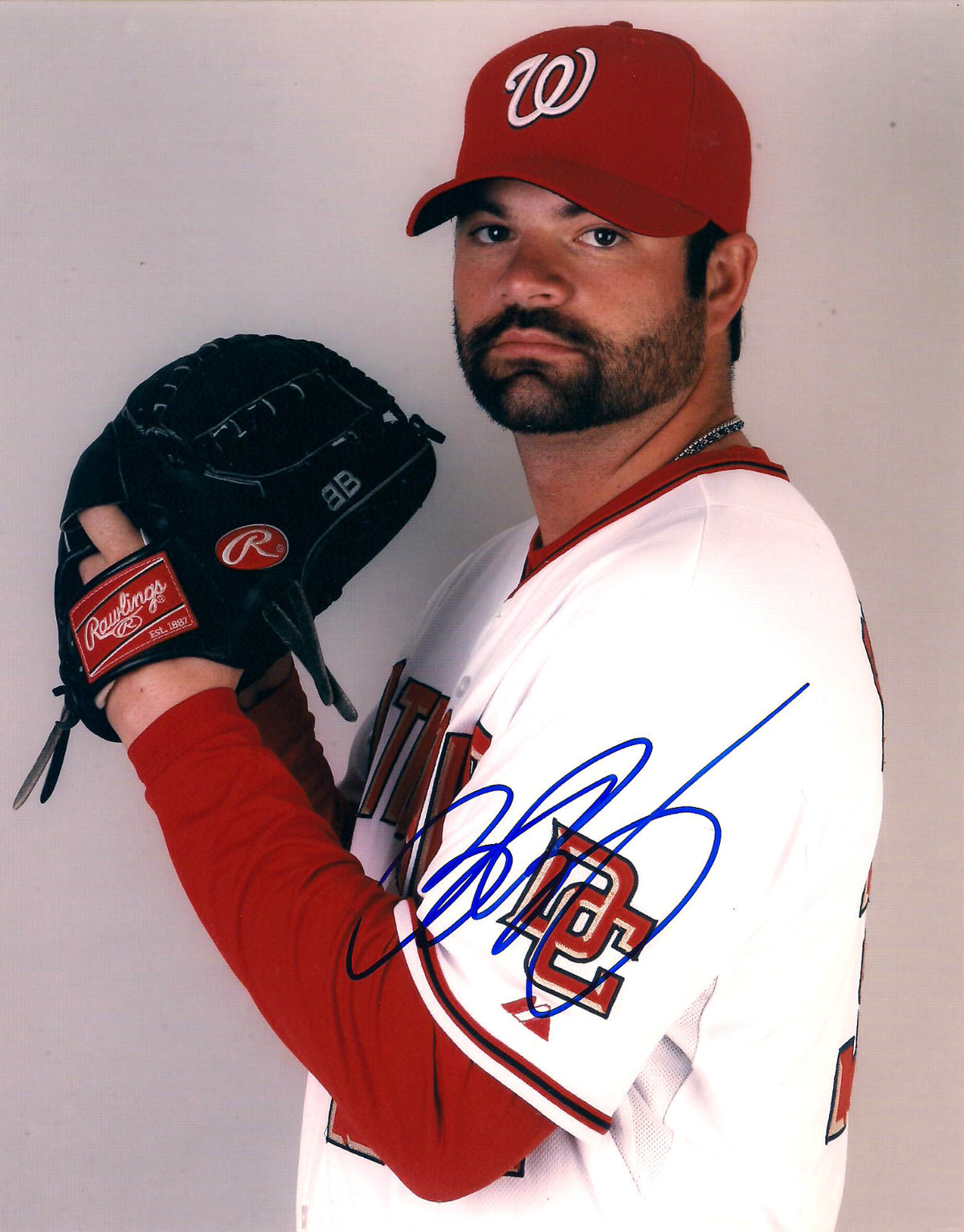 BRIAN BRUNEY WASHINGTON NATIONALS AUTOGRAPHED SIGNED 8X10 PHOTO W/COA