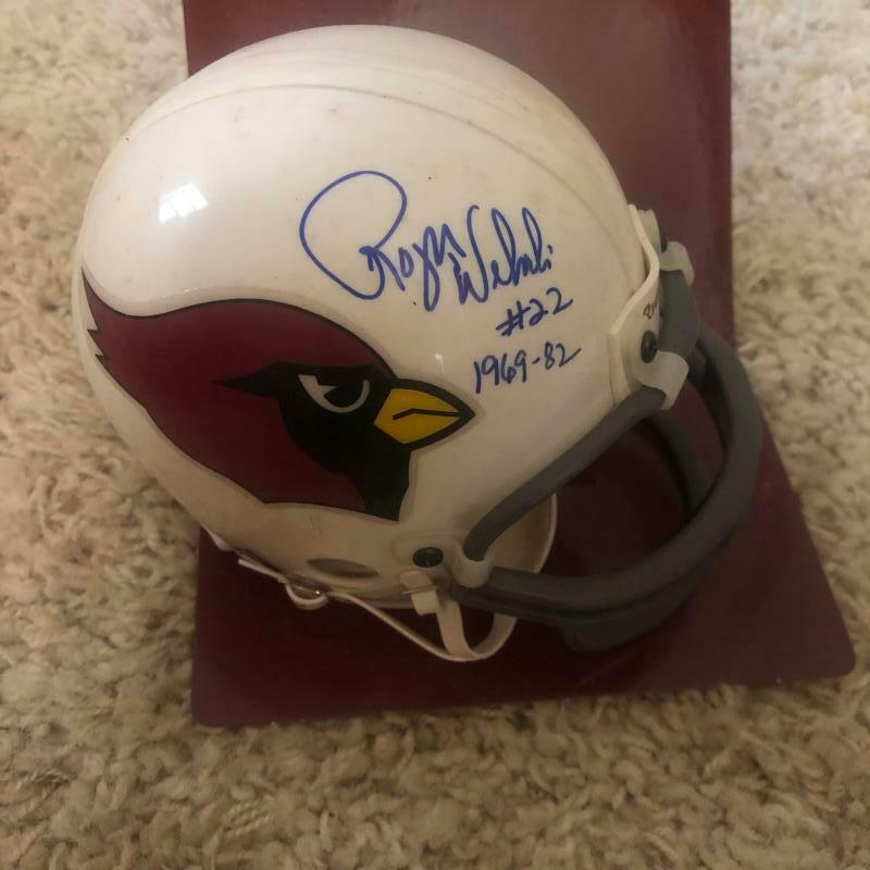ROGER WEHRLI #22  1969-82 CARDINALS SIGNED AUTO RIDDELL MINI HELMET W/COA 