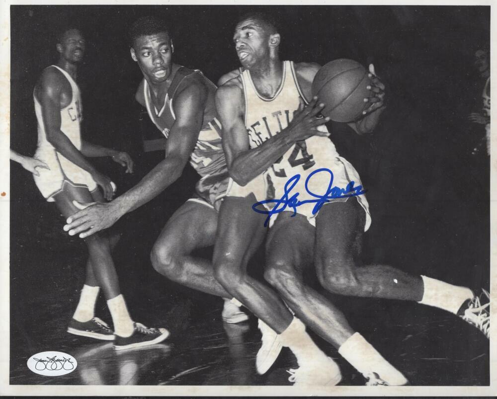 SAM JONES  BOSTON CELTICS SIGNED AUTOGRAPHED 8X10 PHOTO JSA SOA